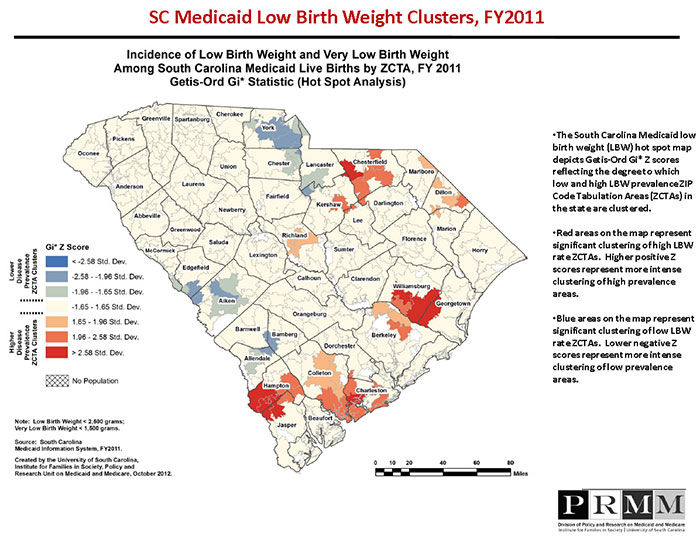 SC Medicaid Low Birth Weight Clusters, FY2011