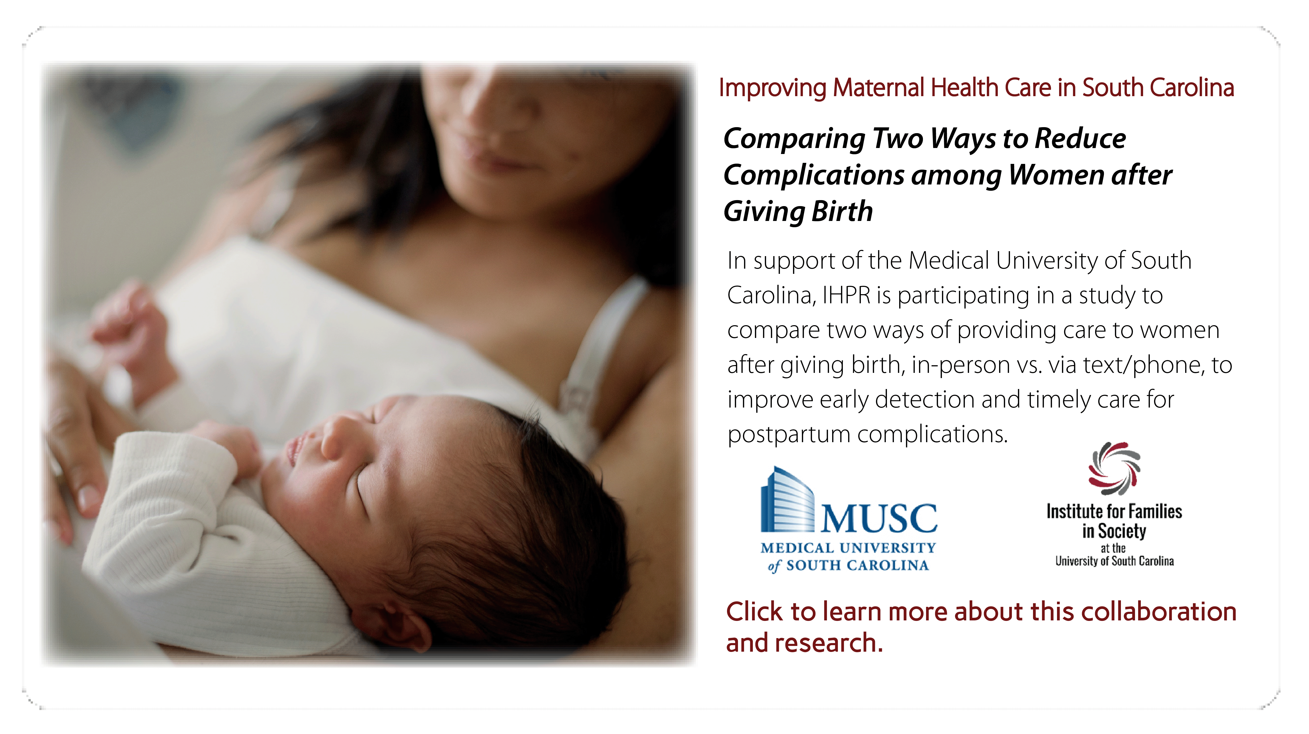 Collaborative research partnership with MUSC